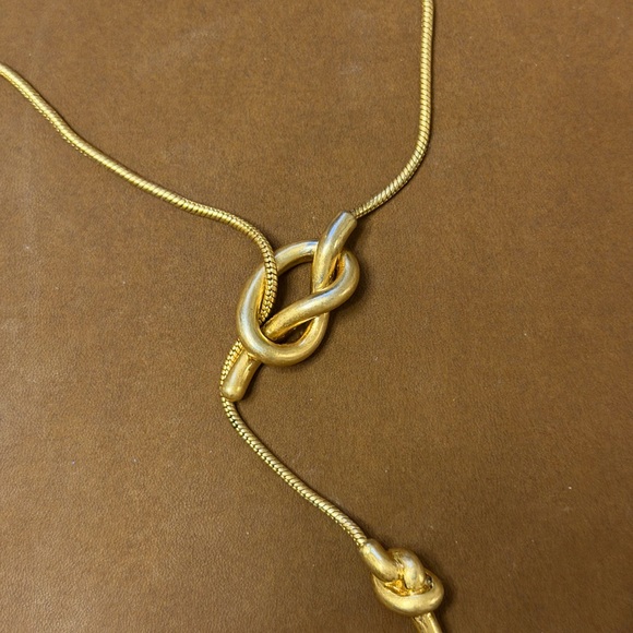 Madewell Gold Lariat Knot Necklace - Picture 2 of 4